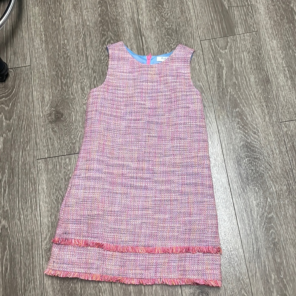 Brooks Brothers size 10 pink tweed cotton tank dress